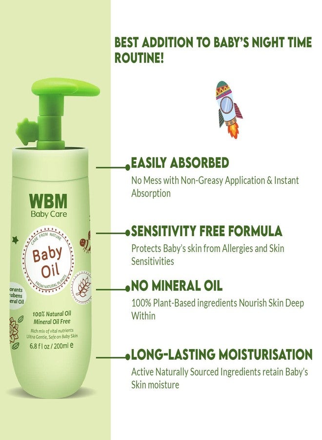 WBM Baby Oil & Baby Lotion Set For Soft and Healthy Skin Care, Moisturizing & Nourishing Newborn Essentials With 100% Natural Ingredients and Vitamin E - Image 5